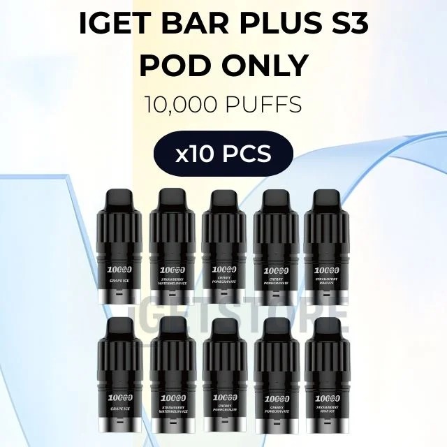 10 PCS – IGET Bar Plus S3 Pod Only 10000 Puffs at VapingOz Australia - IGET 10000 Puffs - VapingOz 10 PCS – IGET Bar Plus S3 Pod Only 10000 Puffs at VapingOz Australia - IGET 10000 Puffs