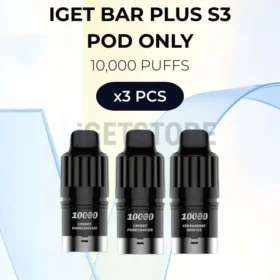 10 PCS – IGET Bar Plus S3 Pod Only 10000 Puffs