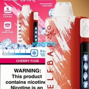 Elf Bar Ice King 40000 Puffs Rechargeable Adjustable Cooling Disposable Vape Cherry Fuse
