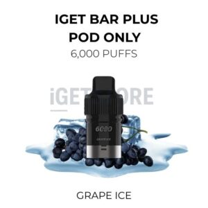 IGET Bar Plus Pods 6000 Puffs – Grape Ice at VapingOz Australia - IGET 6000 Puffs