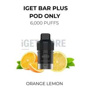 IGET Bar Plus Pods 6000 Puffs – Orange Lemon at VapingOz Australia - IGET 6000 Puffs