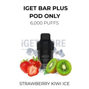 IGET Bar Plus Pods 6000 Puffs – Strawberry Kiwi Ice at VapingOz Australia - IGET 6000 Puffs