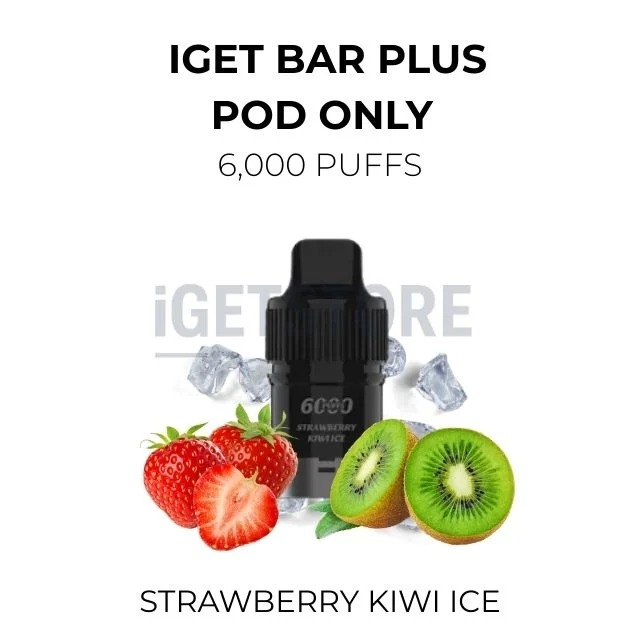 IGET Bar Plus Pods 6000 Puffs – Strawberry Kiwi Ice at VapingOz Australia - IGET 6000 Puffs - VapingOz IGET Bar Plus Pods 6000 Puffs – Strawberry Kiwi Ice at VapingOz Australia - IGET 6000 Puffs