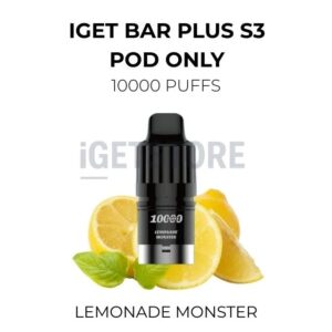IGET Bar Plus S3 Pod Only 10000 Puffs – Lemonade Monster at VapingOz Australia