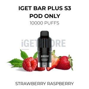 IGET Bar Plus S3 Pod Only 10000 Puffs – Strawberry Raspberry at VapingOz Australia