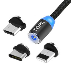 TOPK AM23 Magnetic USB Cable 3 in 1 Plug-in