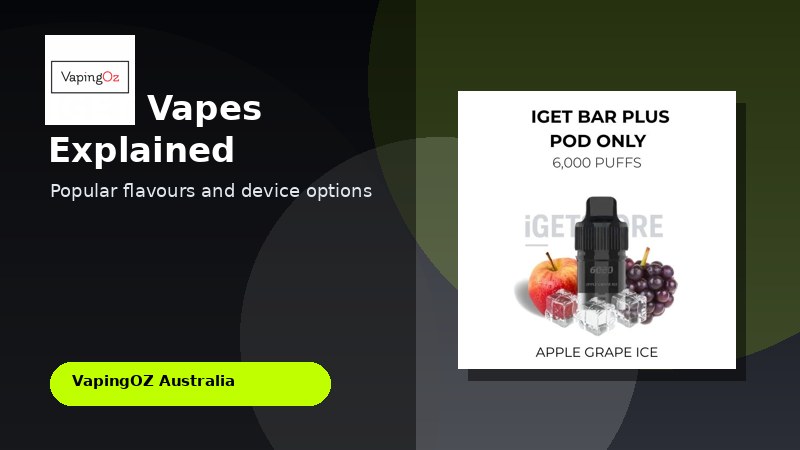 IGET Vapes Explained showing IGET vape and e-liquid flavour options